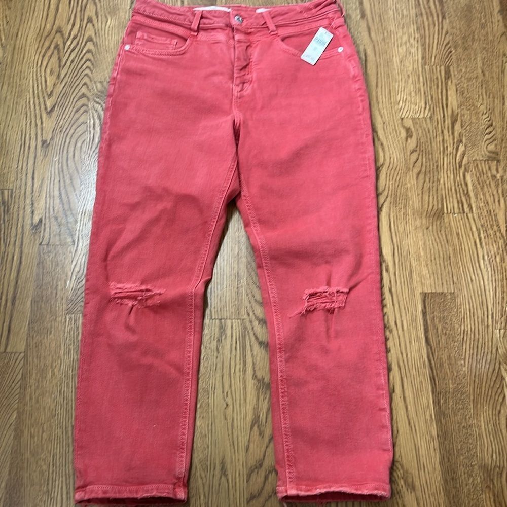 Pilcro and Latterpress by Anthropologie Salmon High Rise Slim Jeans Size 31 NWT